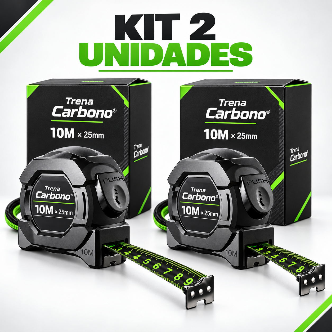Kit com duas unidades da Trena Carbono